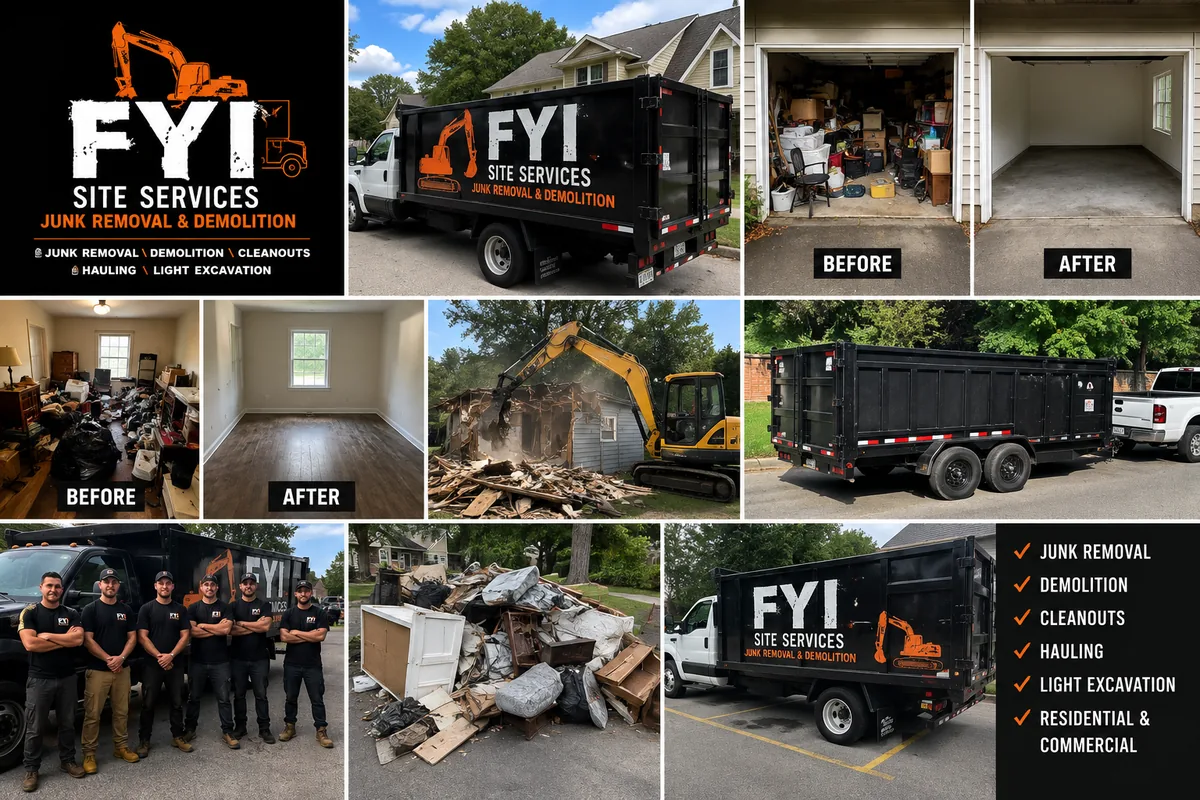FYI Site Services brand and service collage